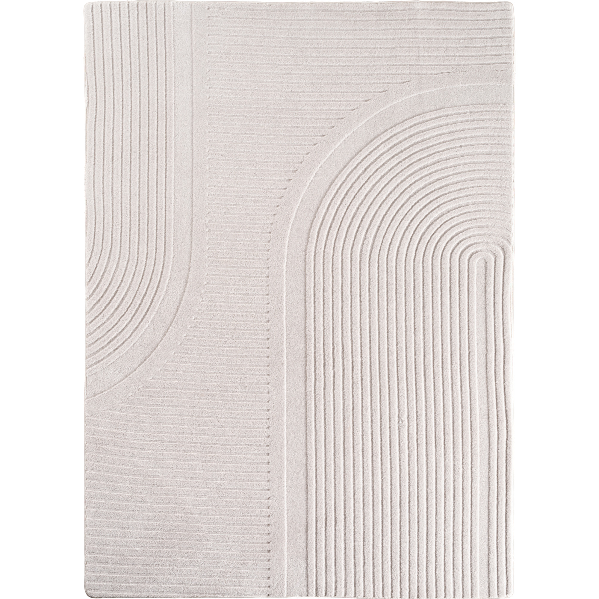 Pompei Ola tapis poils ras rectangle 120x170cm crème