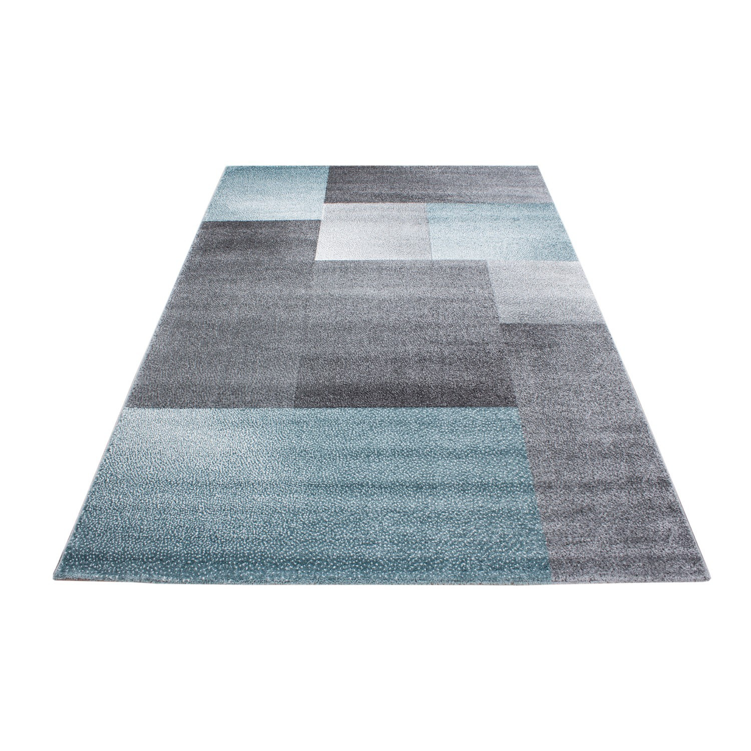 Lucca Blok vloerkleed laagpolig rechthoek 120x170cm blauw