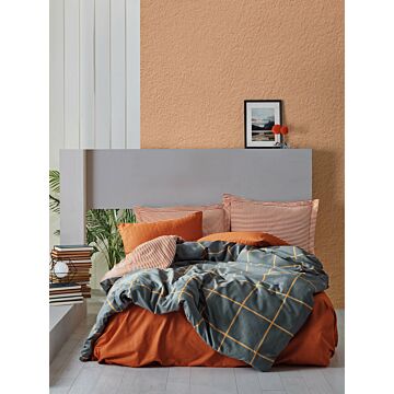 Cottonbox Modern ranforce çift kişilik nevresim takımı stark tarçın
