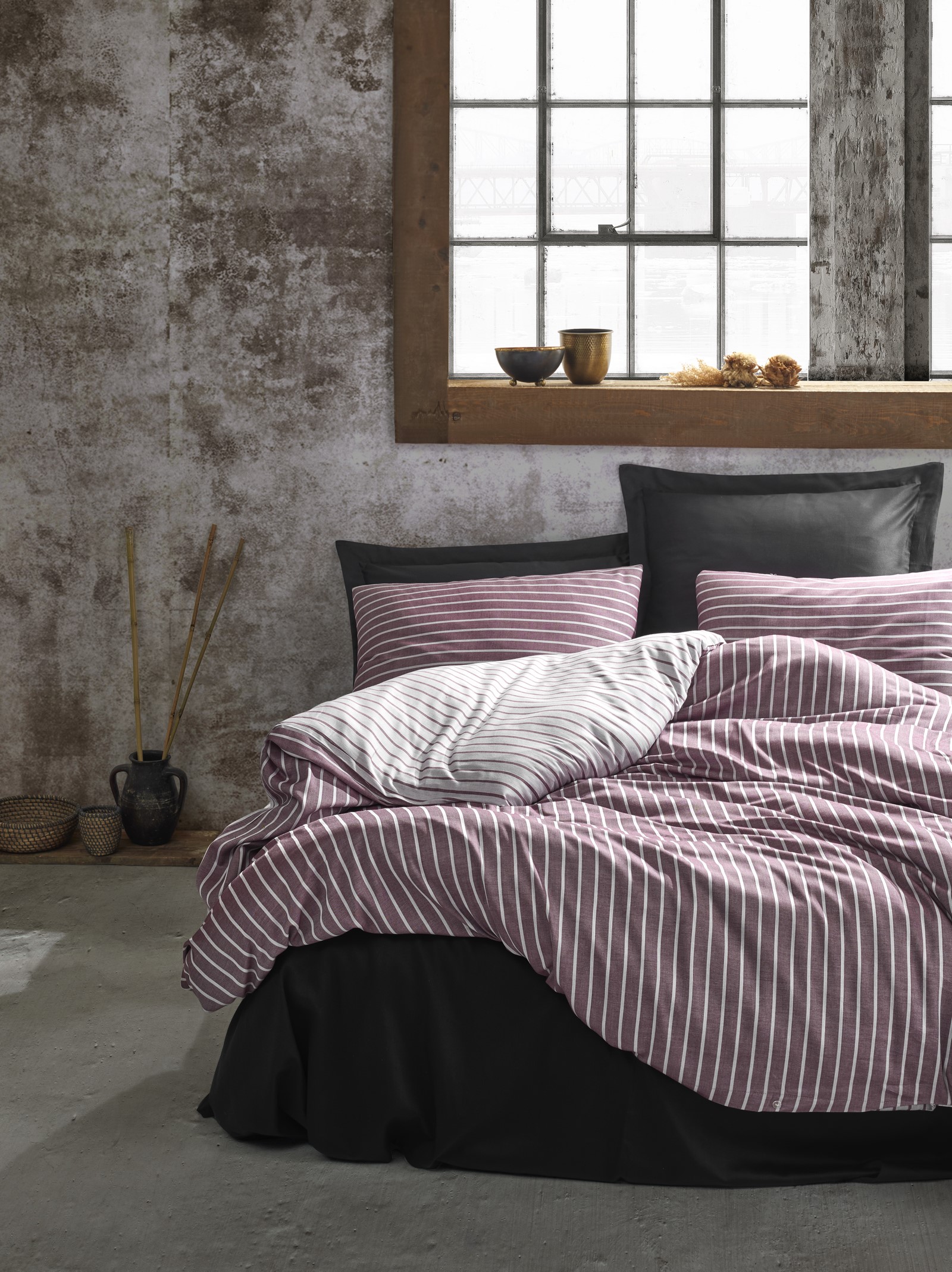 Bamboo 2-persoons dekbedovertrekset 200x220cm satijn bordeaux