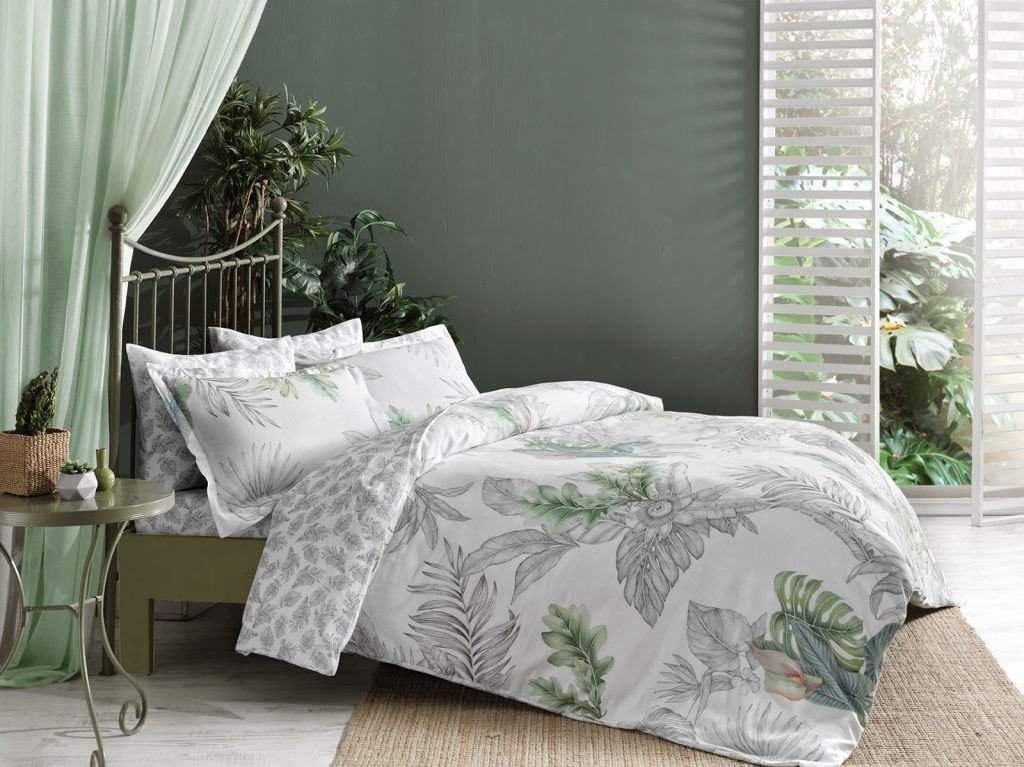 Reborn Lucia 2-persoons recyclebare dekbedovertrekset 200x220cm groen