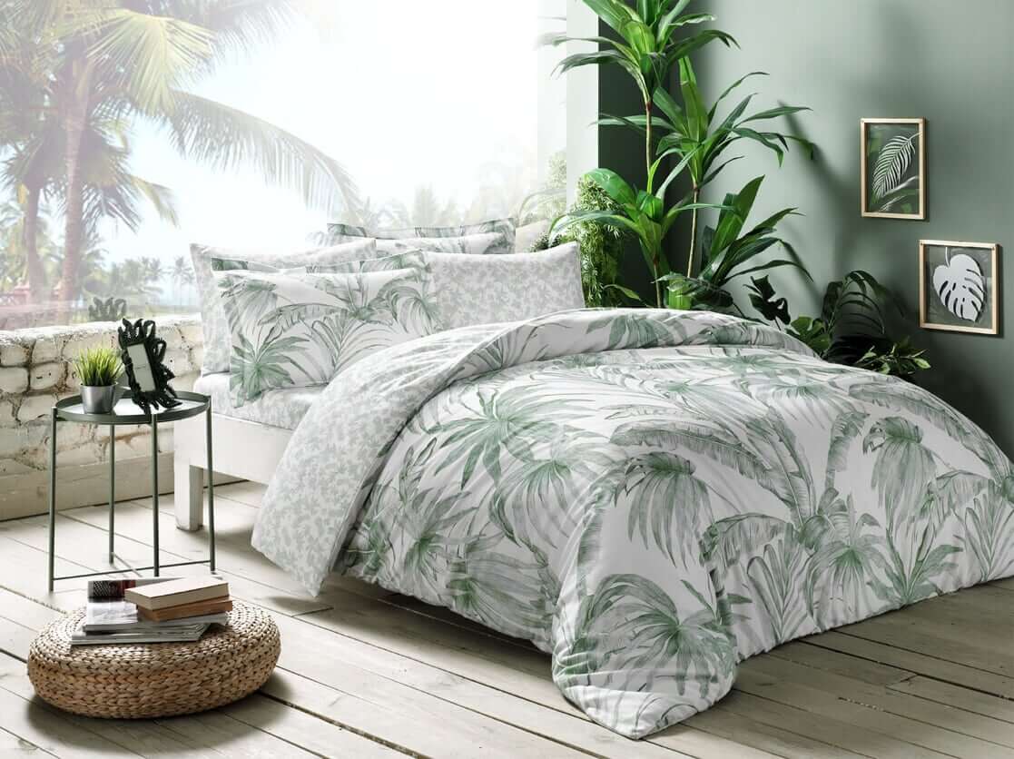 Reborn Leaf 2-persoons recyclebare dekbedovertrekset 200x220cm groen