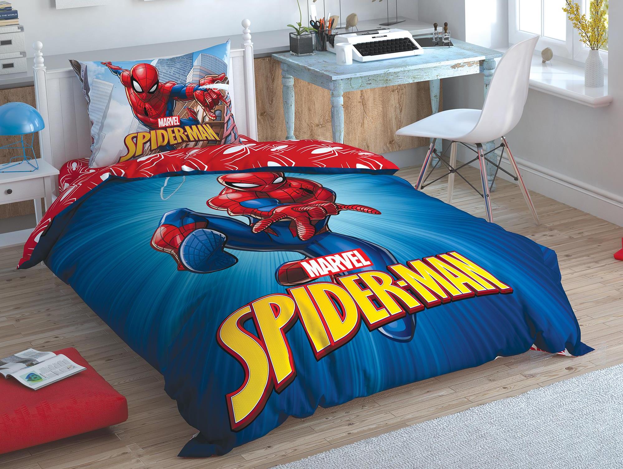 Disney Home - Spiderman Time To Move BRF 1-persoons kinder dekbedovertrekset (gelicentieerd)