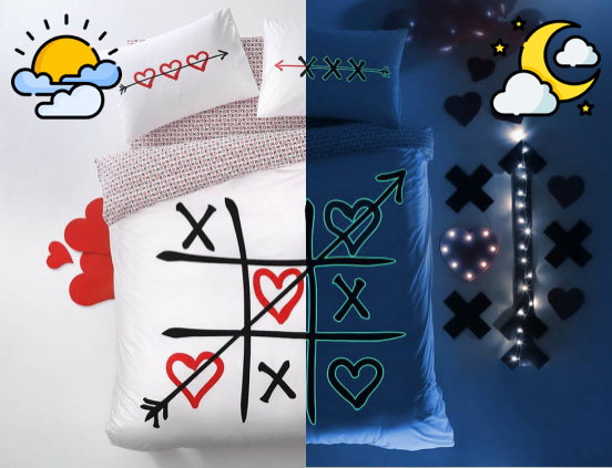 Taç Xox Glow ranforce tek kişilik nevresim takımı160x220cm beyaz/kırmızı