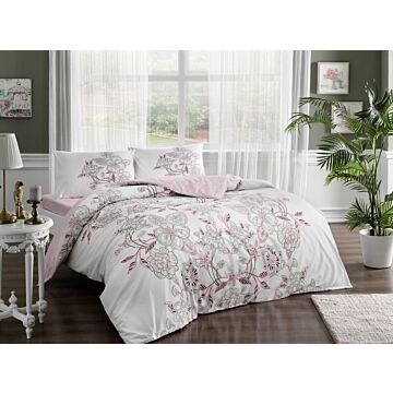 Taç Lucy ranforce çift kişilik nevresim takımı 200x220cm pembe