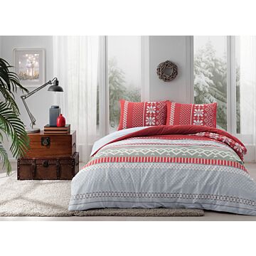 Taç Merry ranforce çift kişilik nevresim takımı 200x220cm kırmızı