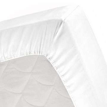 Cinderella Sundays hoeslaken 100x220cm satijn wit (tot 25cm)