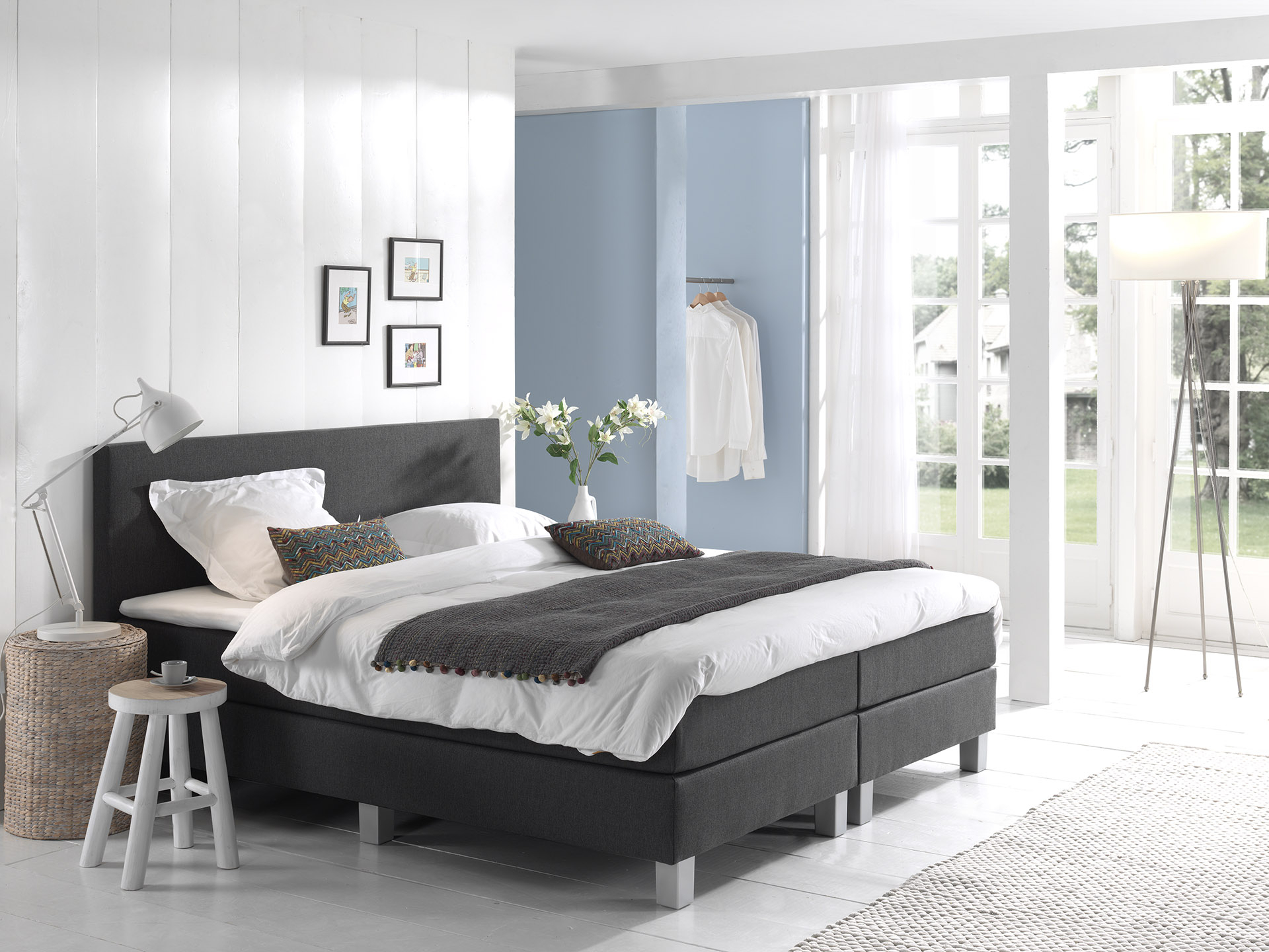 Comfort 2.0 vlakke boxspring 180x200cm antraciet