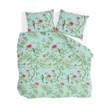 Bird Garden dekbedovertrek 240x220cm aqua blauw
