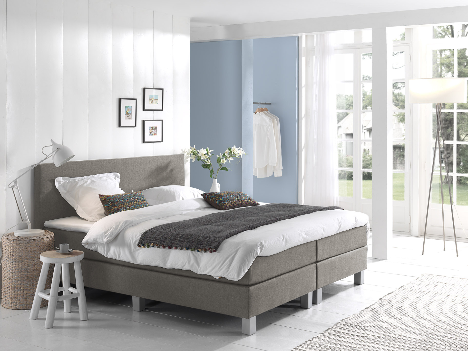 Comfort 2.0 vlakke boxspring 80x200cm beige