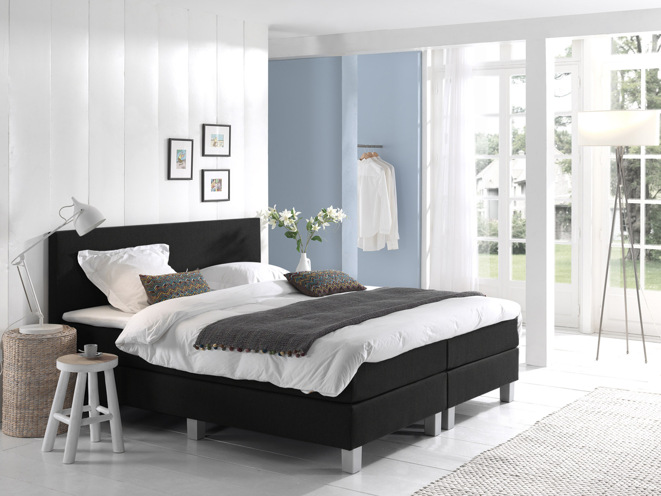 Comfort 2.0 vlakke boxspring 200x210cm zwart