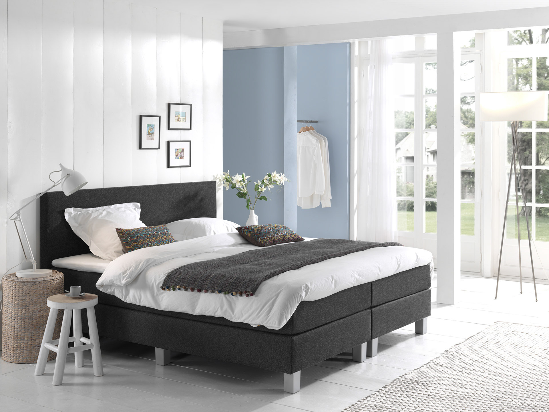 Comfort 2.0 vlakke boxspring 180x220cm leather look