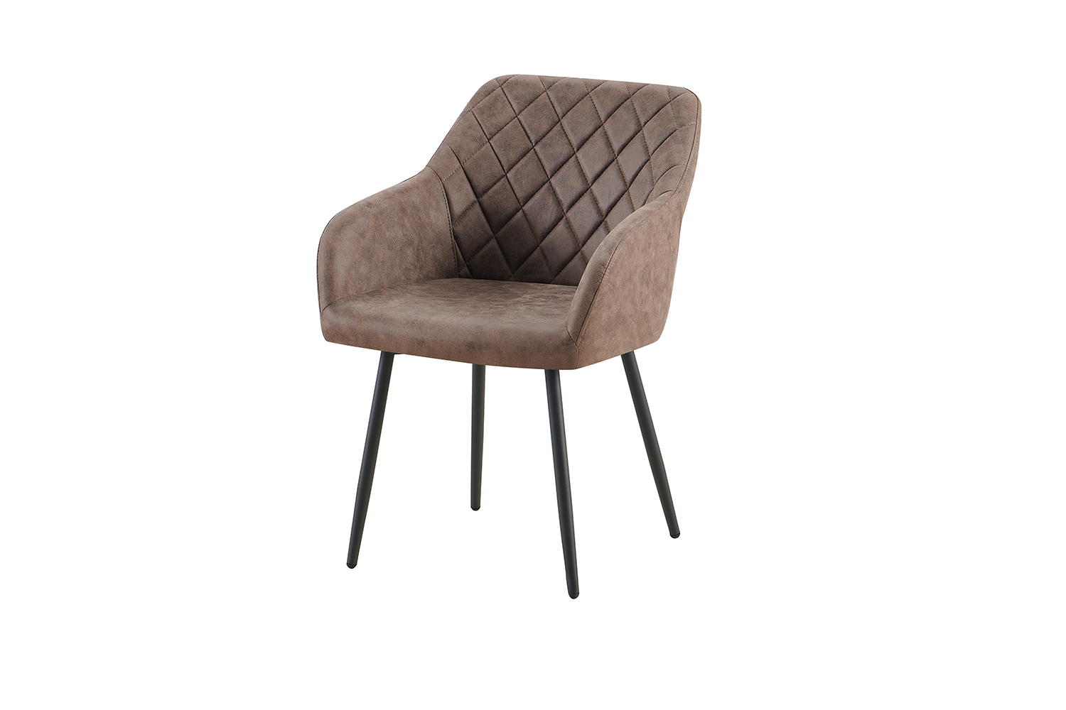 Perla Eetkamerstoel met Armleuning – Kunstleer (microvezel) – Bruin