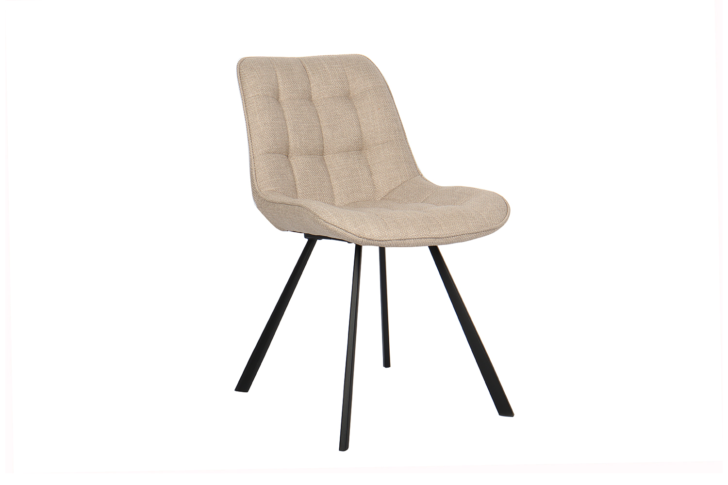 Arona Eetkamerstoel – Stof – Beige/Lichtgrijs