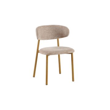Cova Houten Eetkamerstoel – Stof – Zand