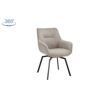 Moden Draaibare Eetkamerstoel met Armleuning – Ribfluweel – Beige