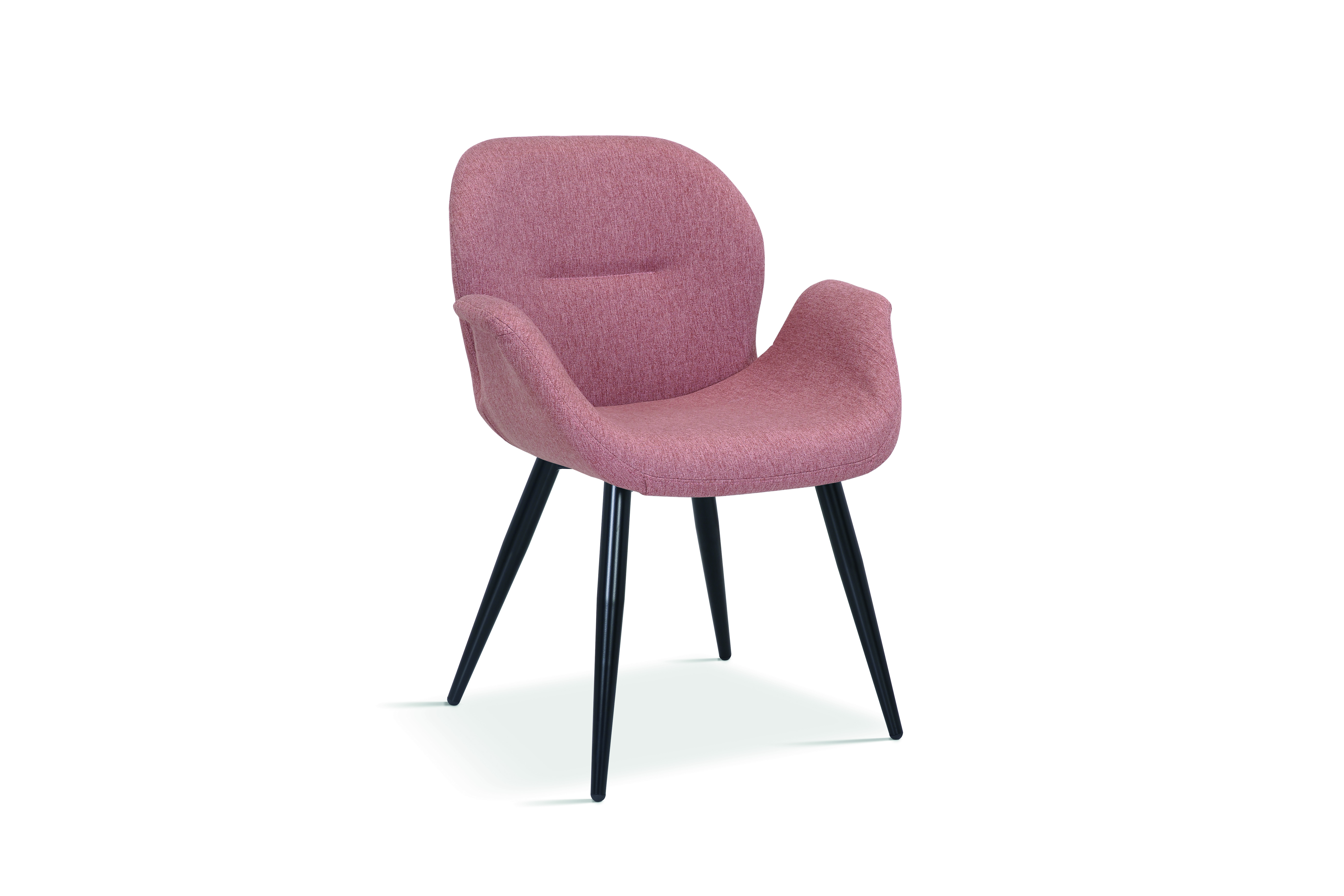 Maxen Eetkamerstoel met Armleuning – Stof – Roze