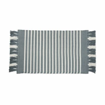 Stripes & Structure badmat 60x100cm jeans blauw/wit