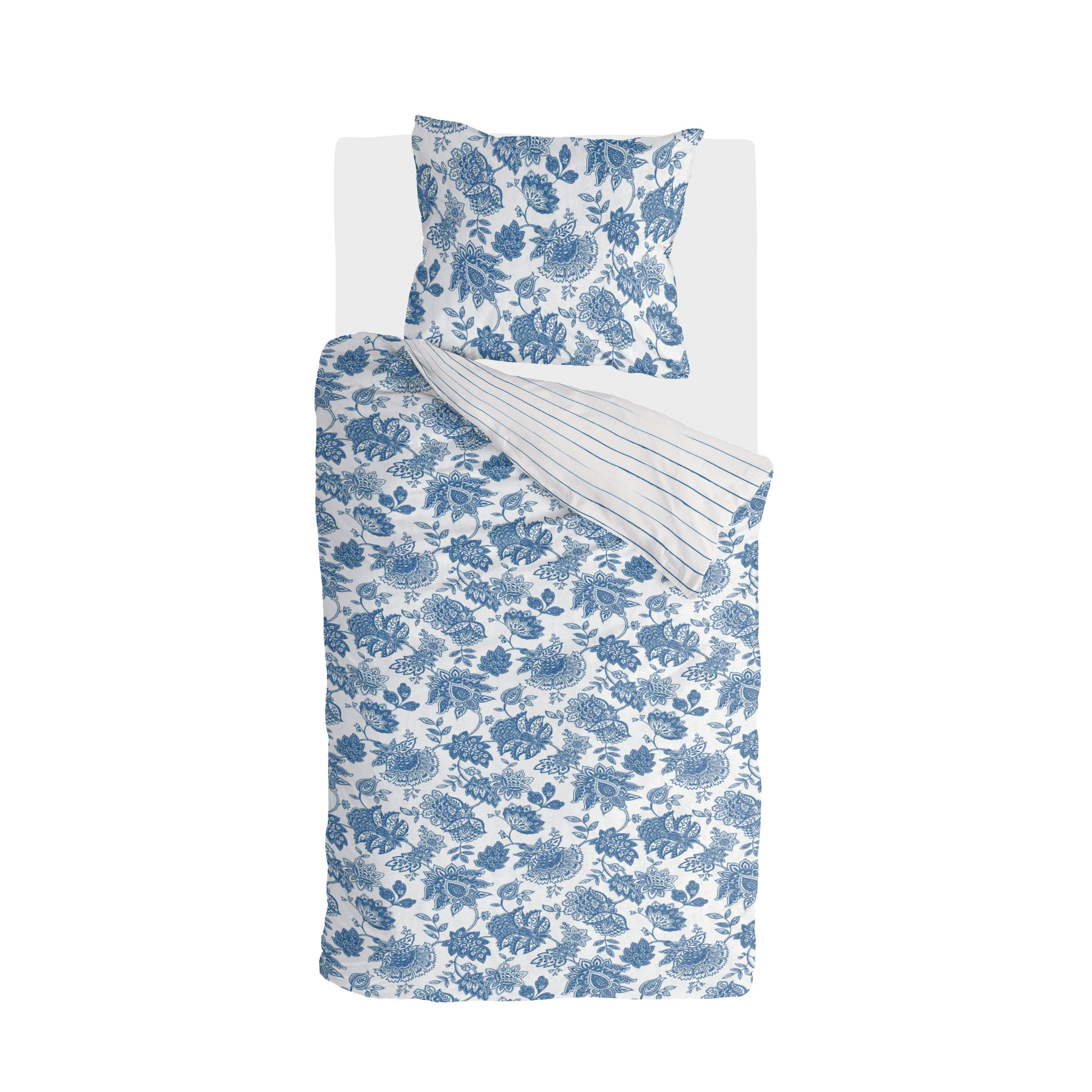 Blue Memories dekbedovertrek 140x220cm blauw/wit