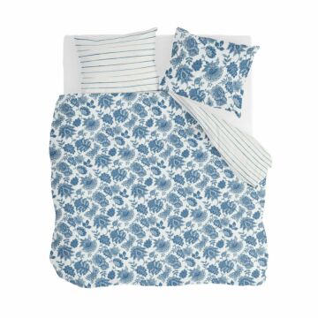 Blue Memories dekbedovertrek 240x220cm blauw/wit