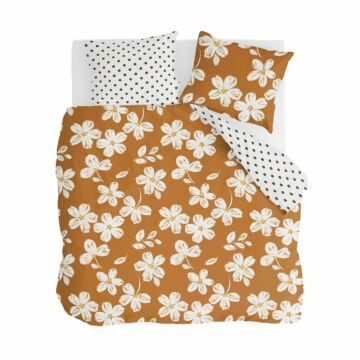 Fancy Flowers dekbedovertrek 240x220cm cognac