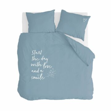 Smile with Love dekbedovertrek 200x220cm jeans blauw