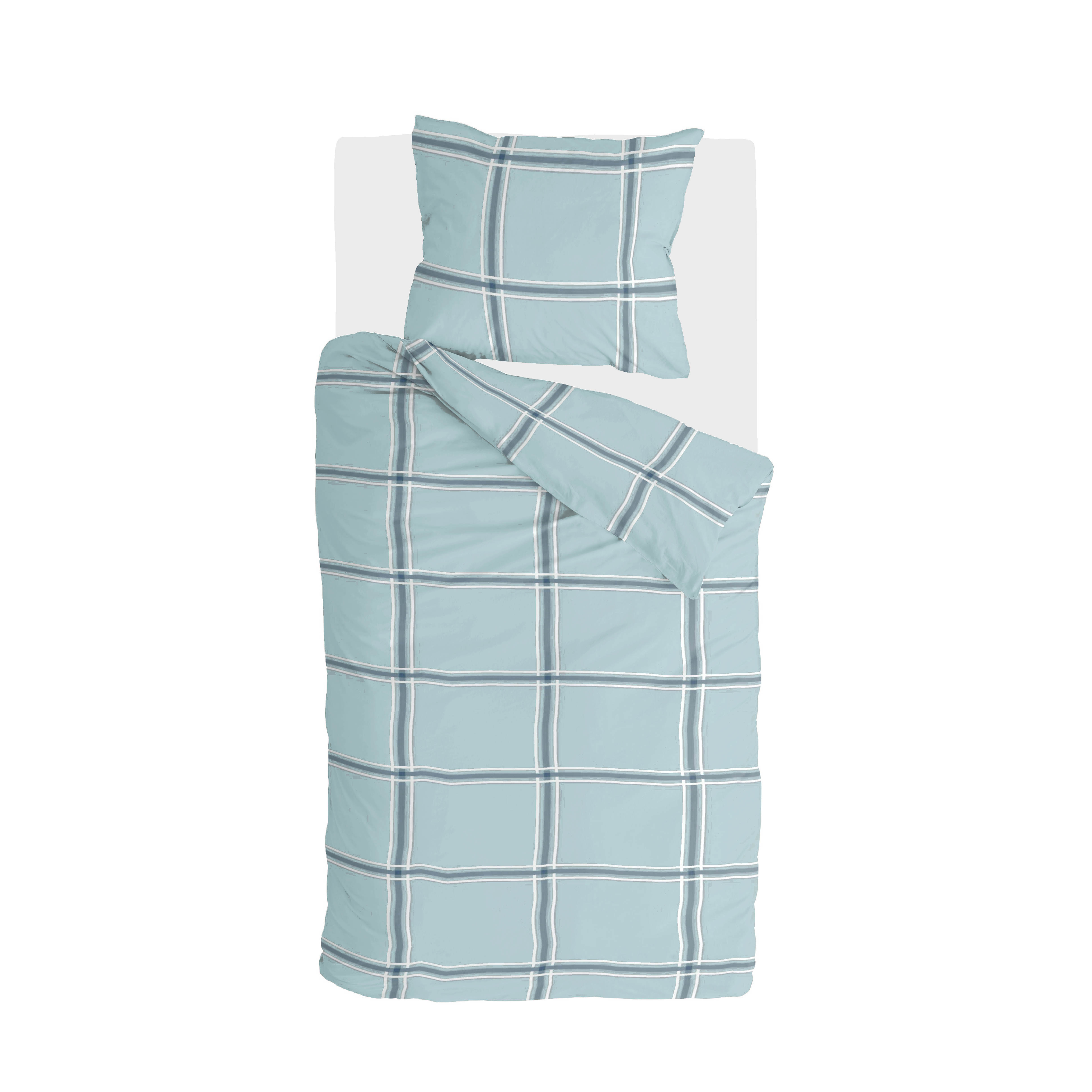 Soft Squares dekbedovertrek 155x220cm blauw