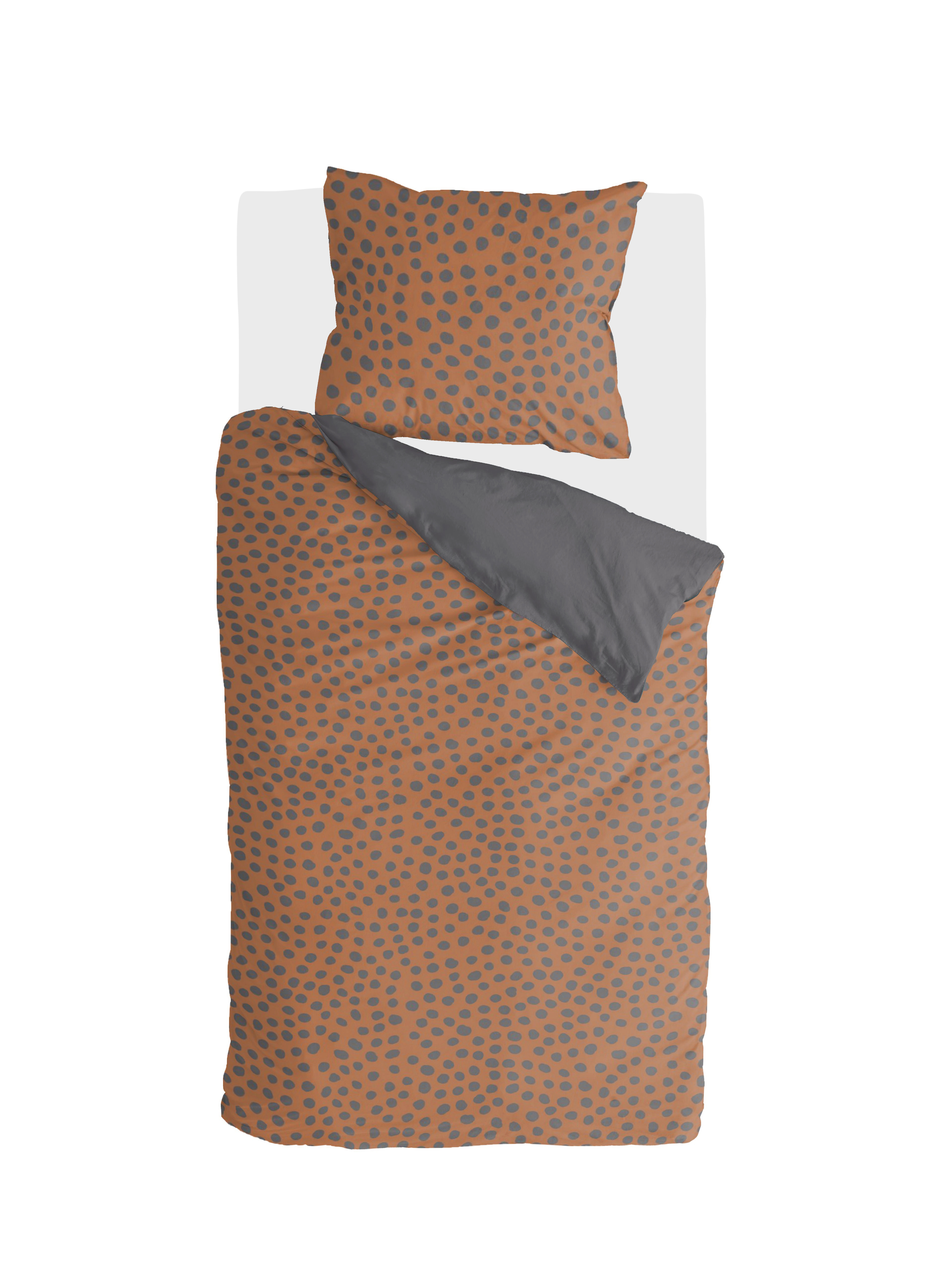 Spots & Dots dekbedovertrek 140x220cm cognac
