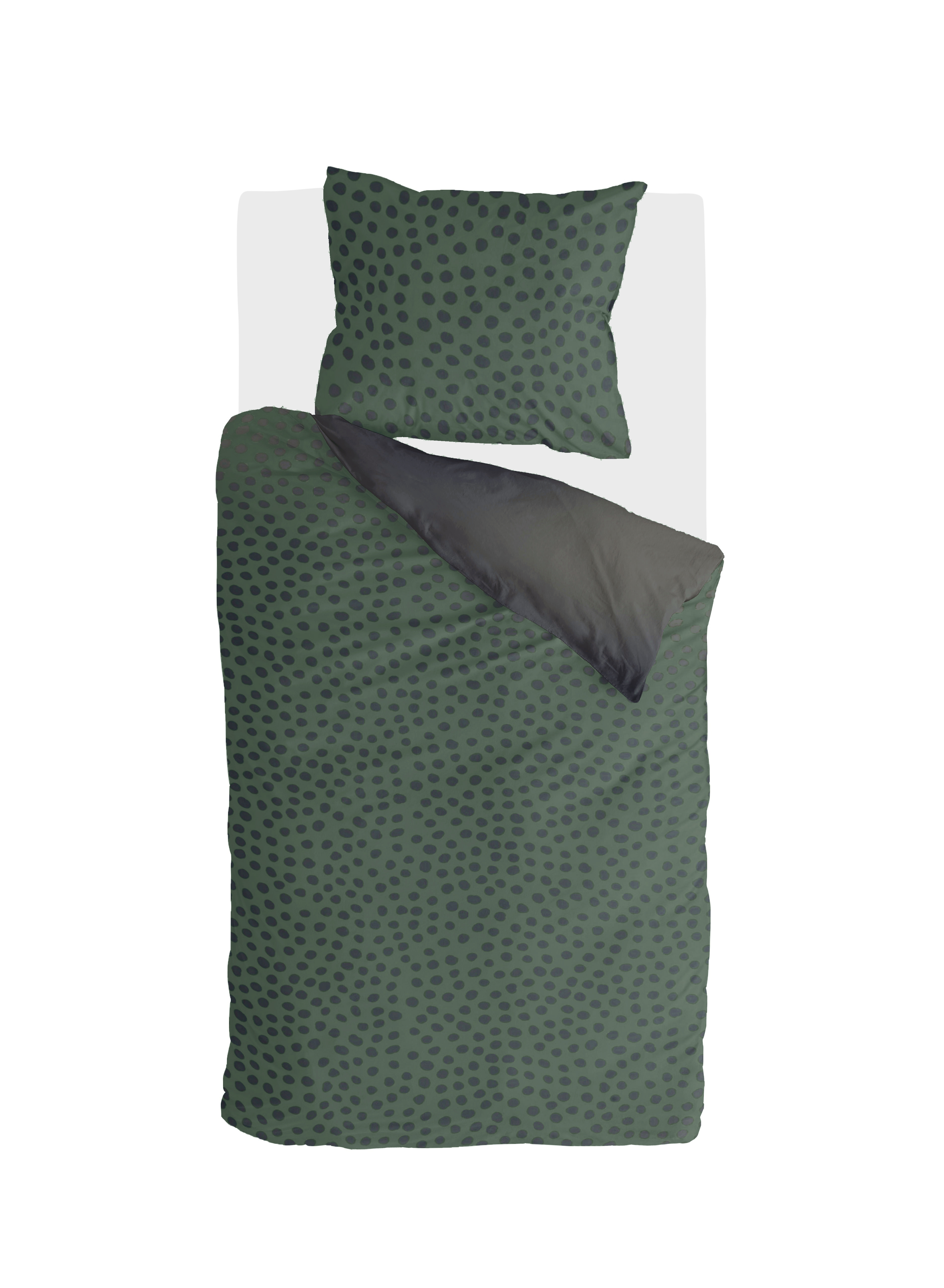 Spots & Dots dekbedovertrek 155x220cm donkergroen