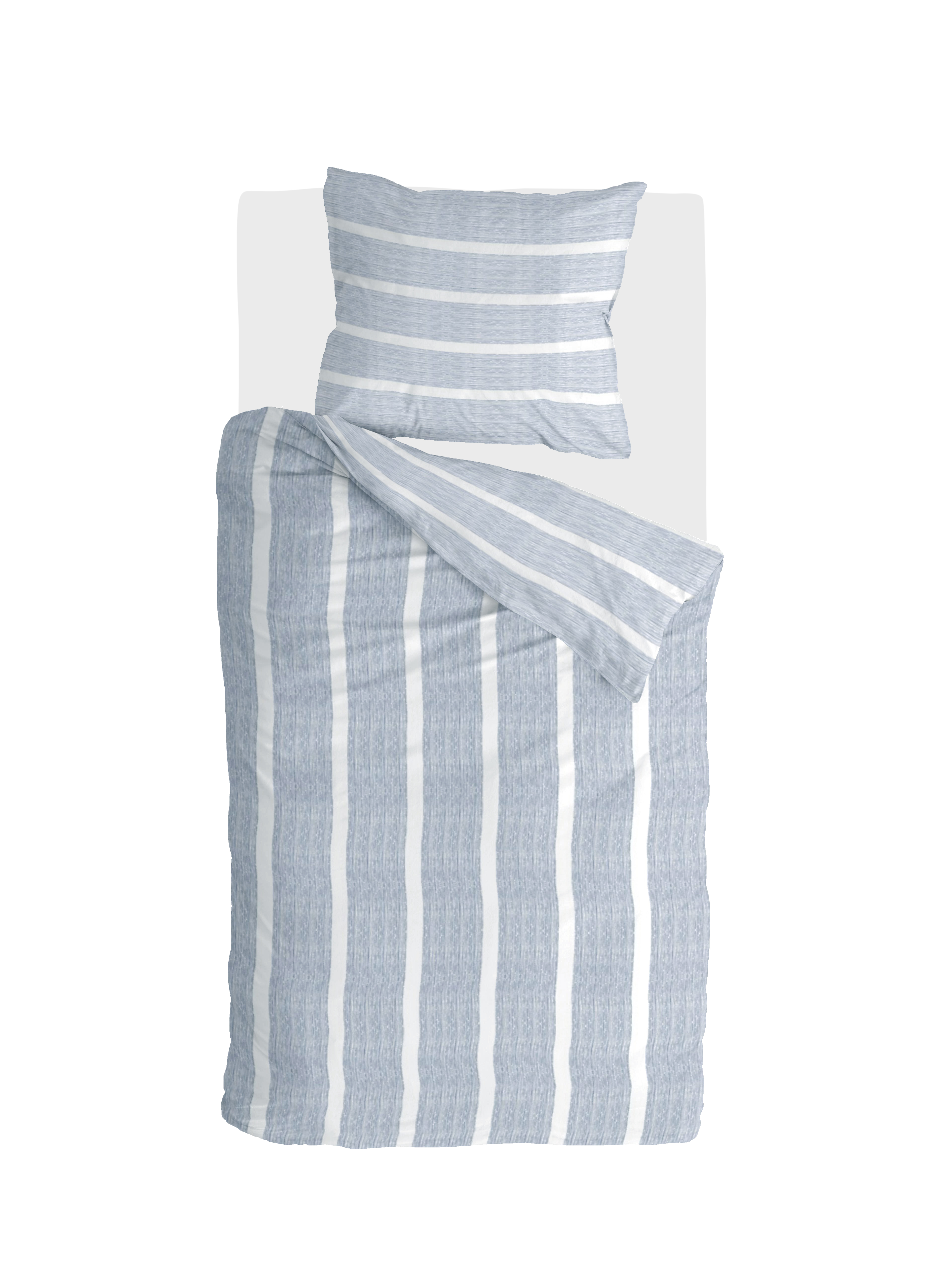 Stripe Along dekbedovertrek 135x200cm blauw