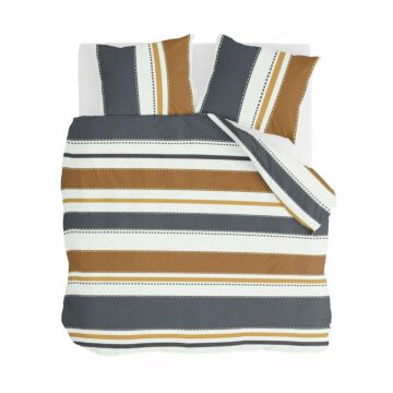 Stripes & Stitches dekbedovertrek 240x220cm antraciet