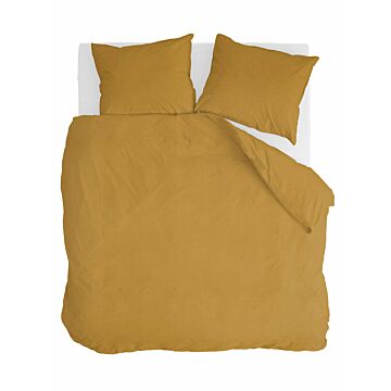 Vintage Cotton dekbedovertrek 240x220cm honing mosterd