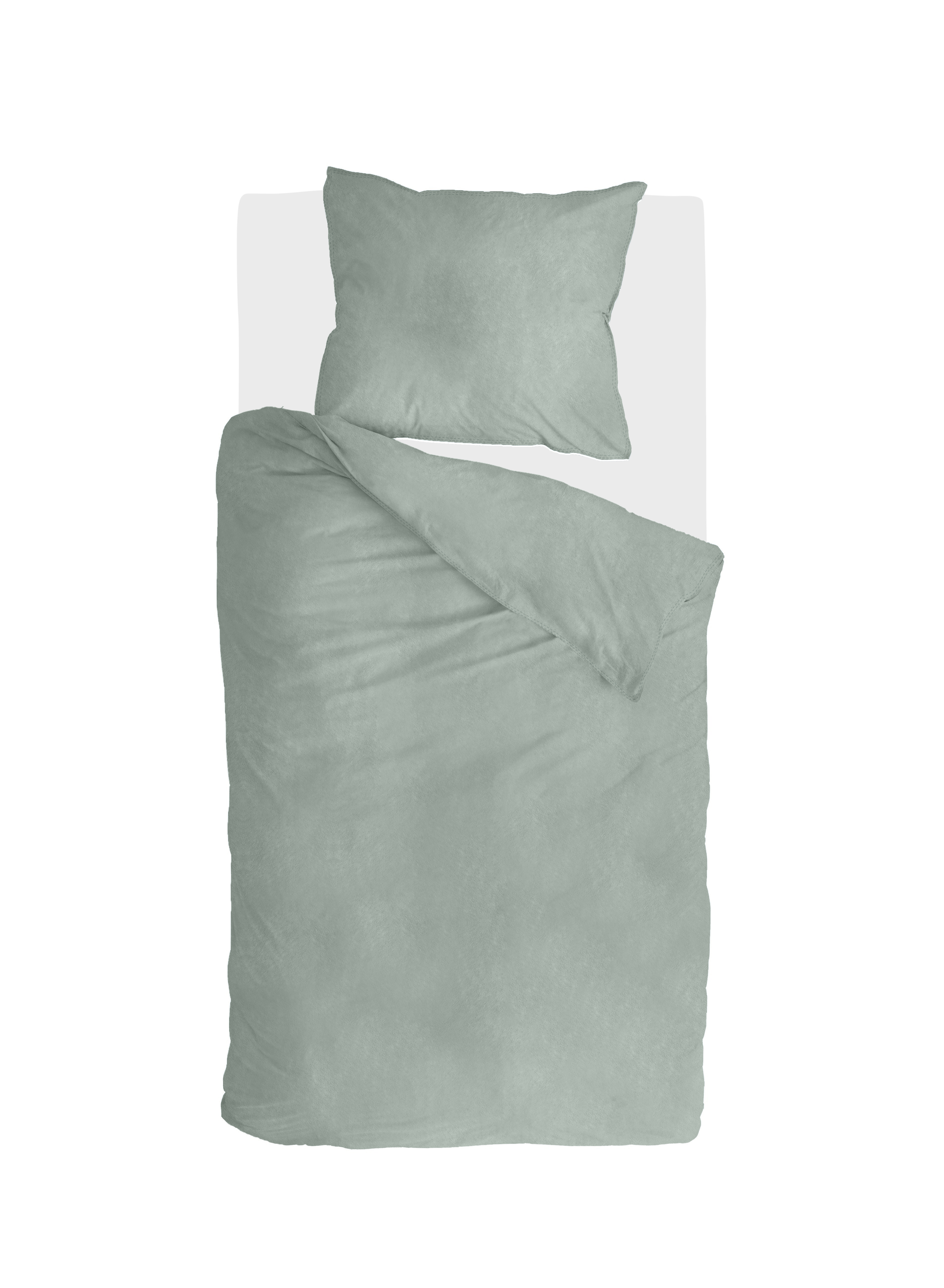 Vintage Flannel dekbedovertrek 140x220cm jade
