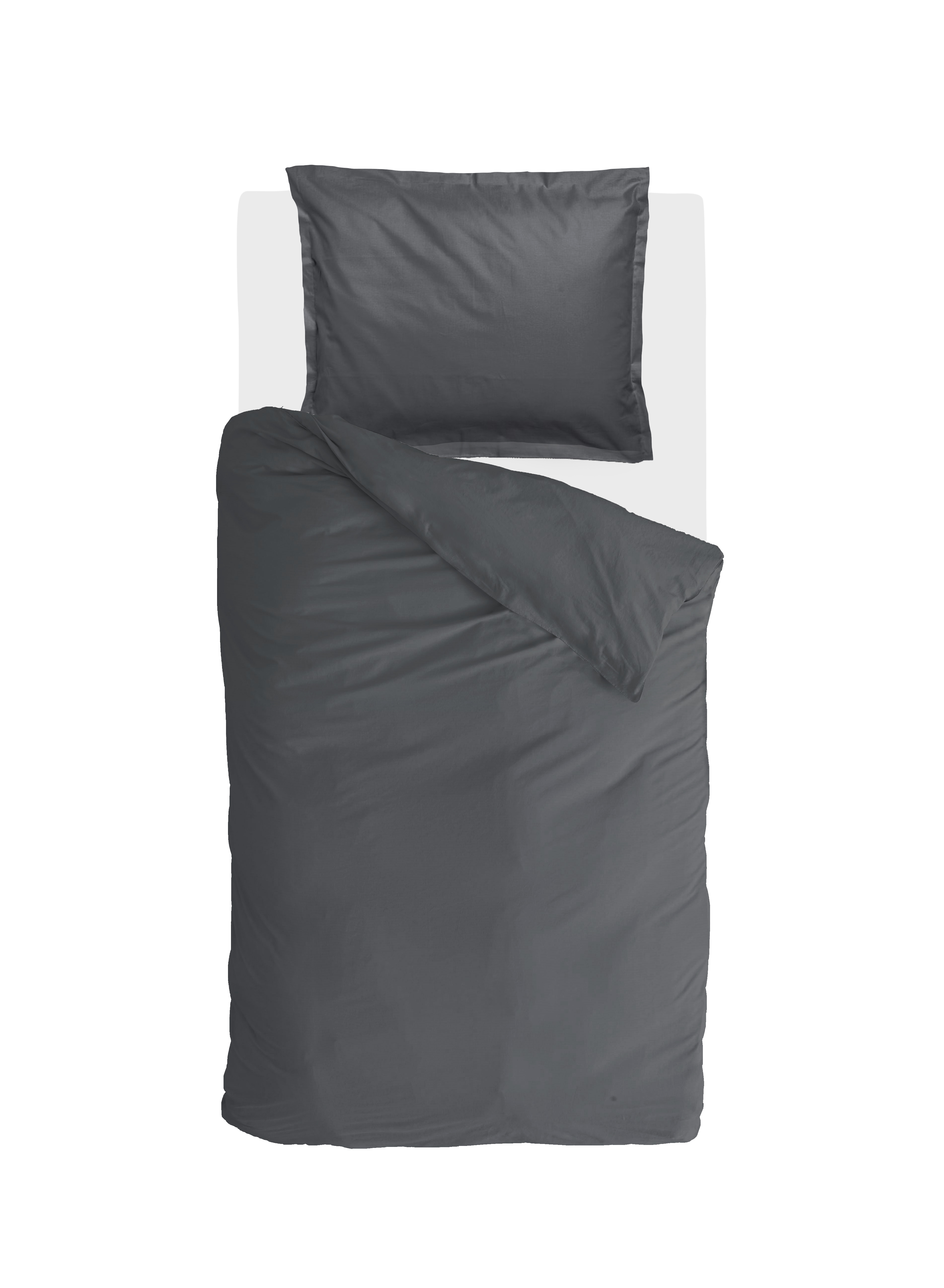 Vintage Satin dekbedovertrek 155x220cm antraciet