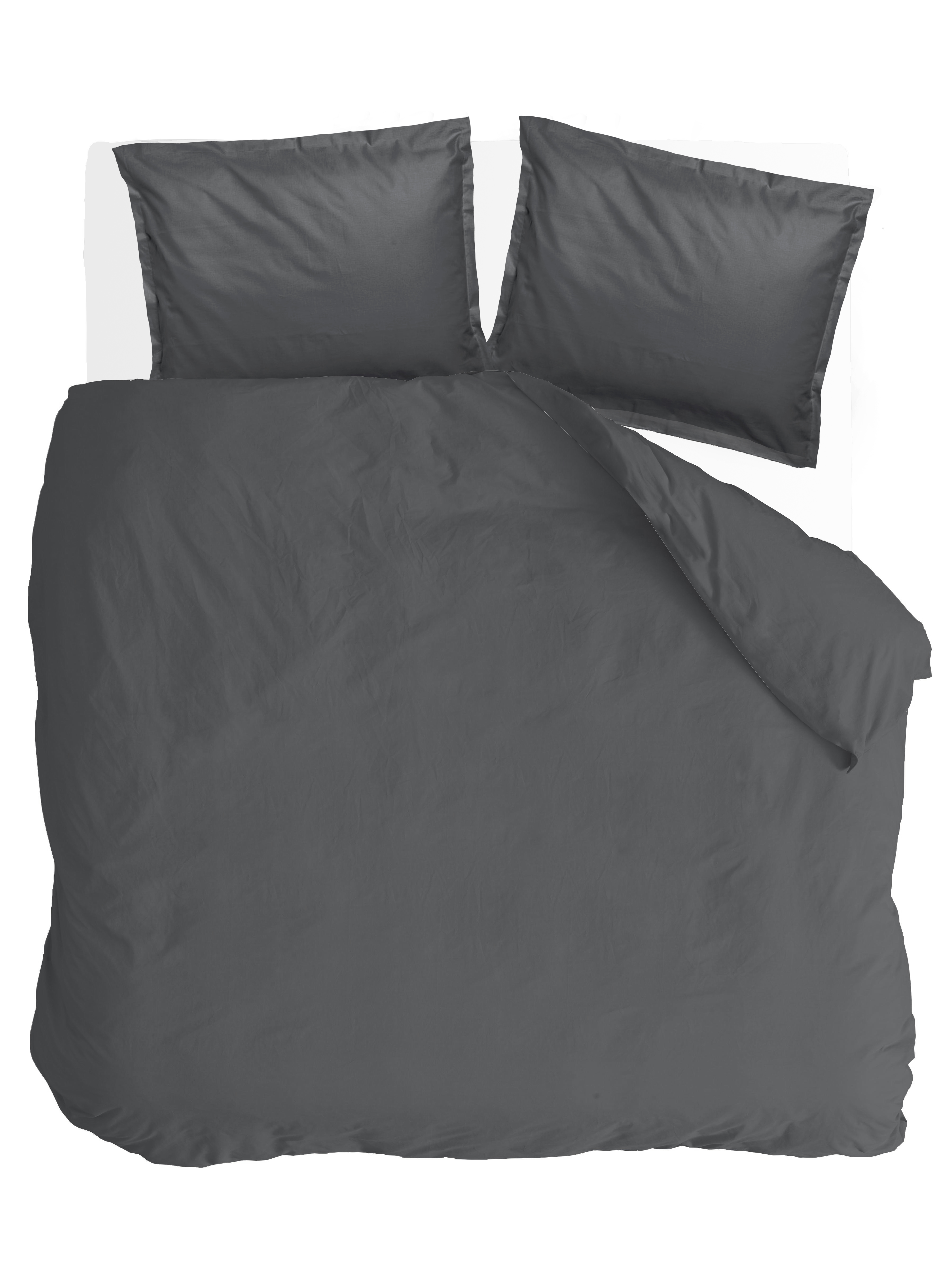 Vintage Satin dekbedovertrek 200x220cm antraciet