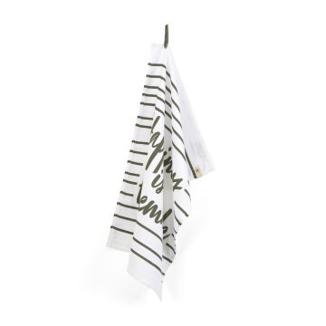 Dry with Happiness theedoek 50x70cm legergroen
