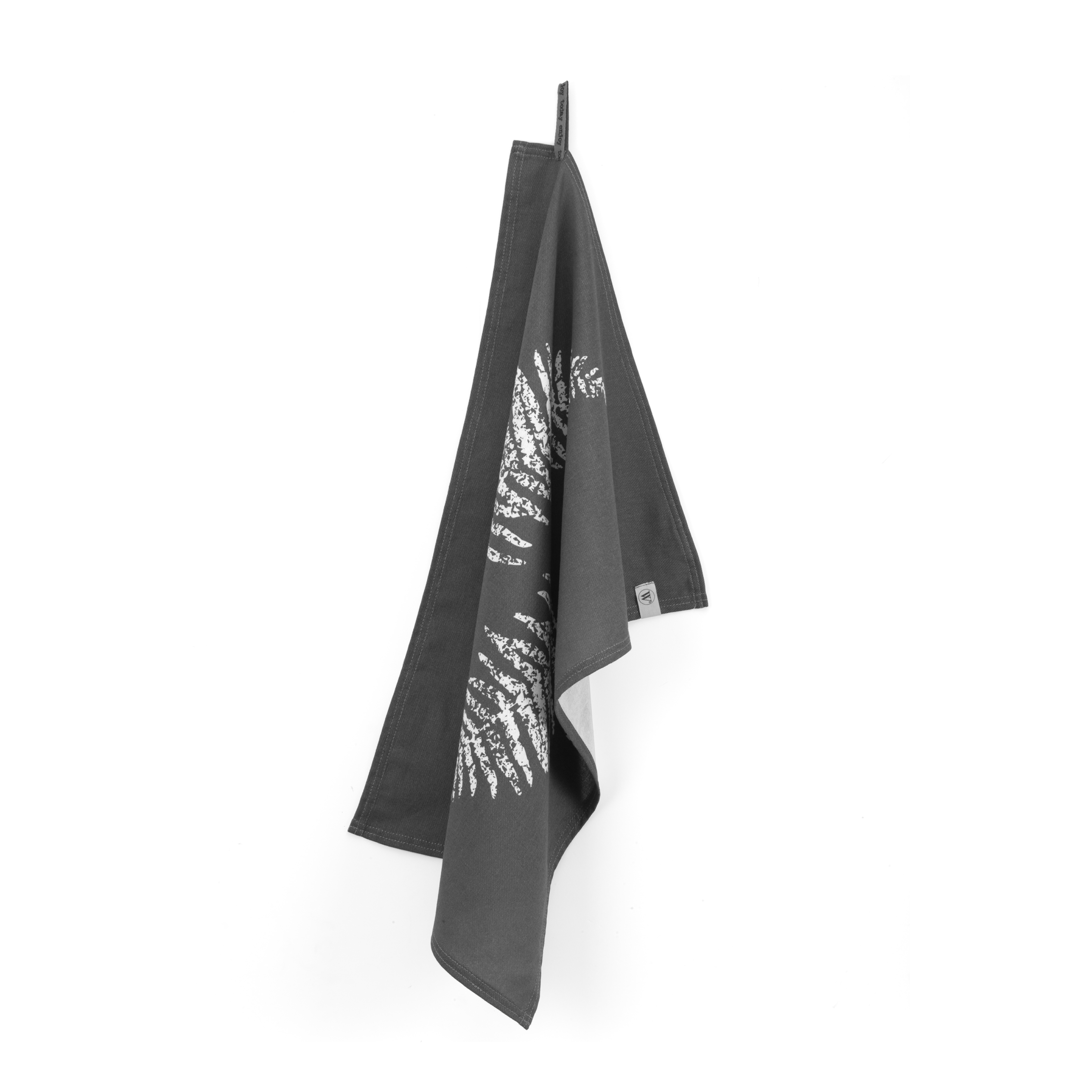 Dry with Leaves theedoek 50x70cm off-black