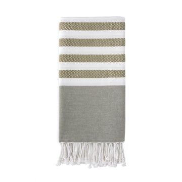 Sunshade Happiness hamamdoek/fouta 100x180cm legergroen