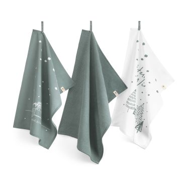 Hello Winter keukenset 50x70cm jade (3 stuks)
