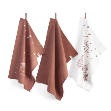 Hello Winter keukenset 50x70cm terra (3 stuks)