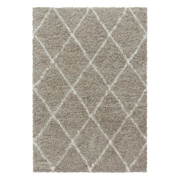 Alvor Shaggy vloerkleed hoogpolig rechthoek 80x150cm beige