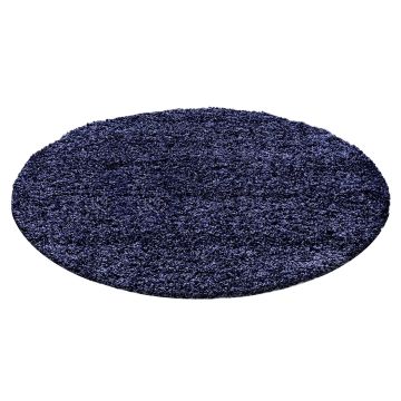 Life Shaggy tapis poils longs rond Ø 160cm bleu marine