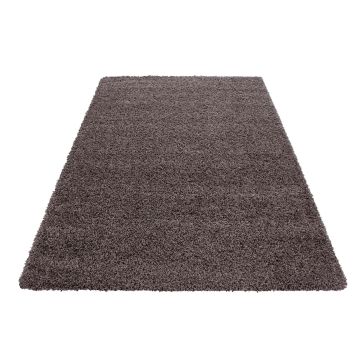 Life Shaggy vloerkleed hoogpolig rechthoek 80x150cm taupe