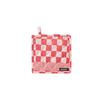 DDDDD Barbeque pannenlap 21x21cm rood (2 stuks)