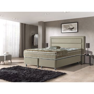 Saint Tropez opbergboxspring 160x200cm beige met Hybrid topper