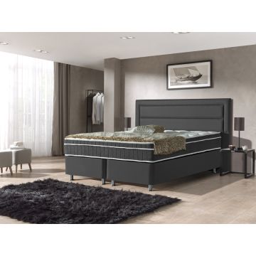 Saint Tropez opbergboxspring 140x200cm zwart met NASA topper