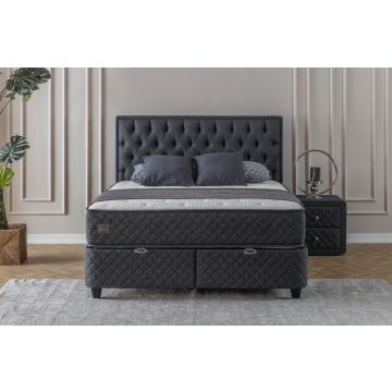Monaco Premium opbergboxspring 140x200cm antraciet
