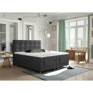 Arizona 1.0 elektrische boxspring 140x200cm antraciet met NASA topper