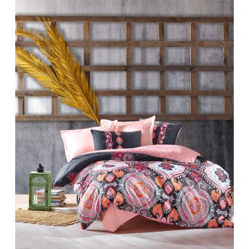 Cottonbox Saten Line çift kişilik nevresim takımı luisa pudra