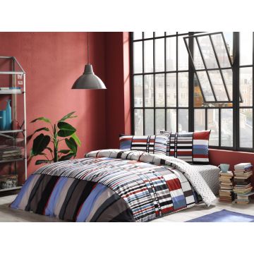 Taç Foster ranforce çift kişilik nevresim takımı 200x220cm mavi